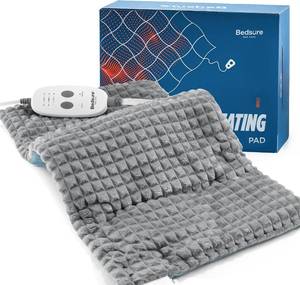 lot 3504 image: Bedsure Heating Pad for Neck and Shoulders and Back, Weighted Heated Pad with Vibration Auto Shut Off, 6lbs 20 x 24, Grey