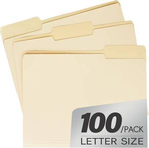 lot 3520 image: 100PC Manila File Folder 13 Cut Tab Letter Size,Manilla folders 8.5 x 11,Great for Organizing and Easy File Storage,Per Box