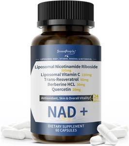 lot 3544 image: GREENPEOPLE Liposomal NAD Supplement for Women - NAD Supplement Nicotinamide Riboside wResveratrol, Quercetin & Liposomal Vitamin C for Skin - 60 CT. BB April 2027