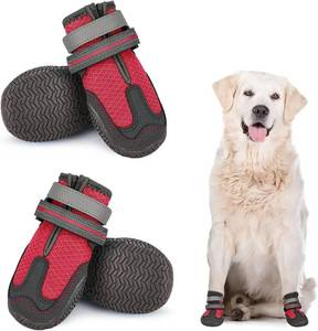 lot 3555 image: Dog Booties for Hot Pavement Summer Heat Paw Protectors Dog Shoes for Medium Large Dogs, Mesh Dog Boots with Rugged Anti-Slip Sole, Breathable Durable with Adjustable & Reflective Straps