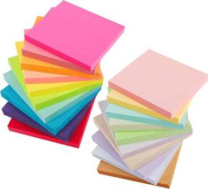 lot 3580 image: NESCCI 20 Pack Sticky Notes 3x3 Inches Sticky Note, Colorful Self-Stick Note Pads,Perfect for Office, Study, and Daily Life Organization,50 Sheetspad