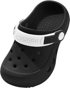 lot 3599 image: Toddler Clogs Boys Girls Kids Dinosaur Garden Shoes Slip on Sandals Slides Water Summer Shoes for Outdoor Beach Pool,PureBlack9.5-10 Little Kid