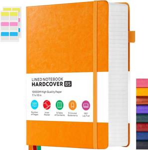 lot 3609 image: Leather Lined Notebook Journal, 320 Pages Hardcover Notebook Journals for Writing Note Taking Women & Men, B5 (7.1 X 10) College Ruled Daily Notebook Journal, Orange