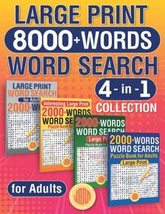 lot 3610 image: Large Print 8000 Words Word Search 4 in 1 Collection Ultimate Puzzle Book for Adults