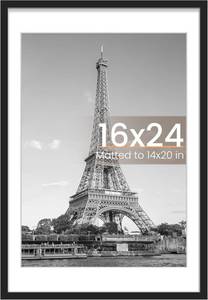 lot 4013 image: upsimples 16x24 Picture Frame, Display Pictures 14x20 with Mat or 16 x 24 Without, Wall Hanging Poster Frames, Black, 1 Pack