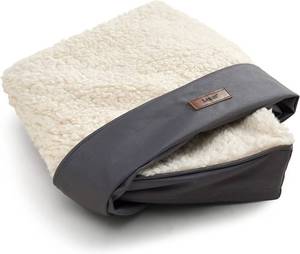 lot 4033 image: Bedsure Washable Dog Bed Cover Replacement - Large Size Plush Fleece Cover for Orthopedic Egg Crate Foam Pet Mat 36x27x3 Inches, Grey