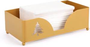 lot 4046 image: Gold Guest Towel Holder Tray for Bathroom, Metal Napkins Holder Paper Towel Holders for Powder Room Dinning Table Countertop, Guest Basket for Disposable Paper Hand Towels