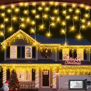 lot 4047 image: 666 LED 66ft Christmas Lights with 148 Drops, 12 Lighting Modes Warm White Christmas Decoration Twinkling Lights Dimmable, Timer Outdoor Waterproof Fairy Lights for Indoor Garden House Eaves Roof