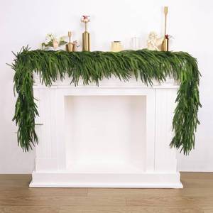 lot 4052 image: 1 Pcs Artificial Norfolk Pine Garlands Christmas, 9 FT Dense Real Touch Winter Pine Garland Ornament, Green Artificial Greenery Garland for Table, Mantle, Wall, Indoor, Outdoor Christmas Decorations