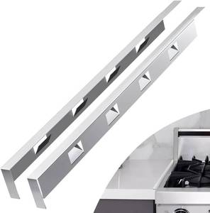 lot 4058 image: 2Pcs Adjustable 234-26 Stove Gap Cover Range Gap Filler 316 Stainless Steel Counter Trim Kit Between Stove Edge and Counter Dont Melt Like Silicone Heat Resistant and Easy to Clean (Silver)
