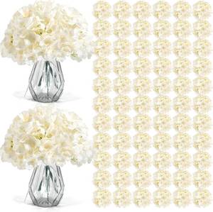 lot 4059 image: Auihiay 104 PCS Silk Hydrangea Artificial Flowers, Artificial Hydrangea Flowers with Stems, Fake Hydrangea Flowers For Decoration, Wedding Centerpieces, Arch, Background Decoration, Garden (Champagne)