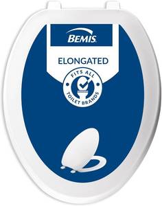 lot 4061 image: Bemis 170 Durable Plastic Toilet Seat, Elongated, White