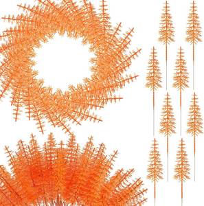 lot 4065 image: 50 Pcs Fall Orange Pine Picks for Wreath Making Supplies Artificial Halloween Picks Vases Centerpieces Fall Candle Rings Craft DIY Garland Autumn Thanksgiving Harvest Festival Decoration
