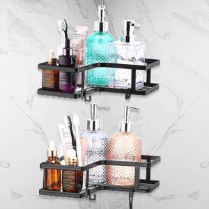 lot 4067 image: VIAV Corner Shower Caddy 2PCS Adhesive Shower Shelves Corner Organizer Rustproof Shower Rack No Drilling Needs Bathroom Shelve Organizer for Bathroom,Kitchen-White