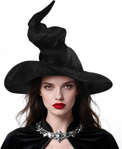 lot 4086 image: Halloween Witch Hat, Adult Witch Hats for Women, Large Wizard Hat Cosplay Party Costume Accessories