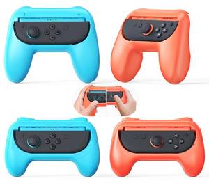 lot 4089 image: FYOUNG Both for Switch 2 and 1 Grips for Nintendo Switch 21OLED Controller, Handle Holder for Joycon 2&for Joy con, Dual Size Comfort Ergonomic Grip(4 Pack) (Orange&Orange&Blue&Blue)