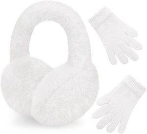lot 4098 image: YSense Ear Muffs for Winter Women Foldable Fluffy Cute Earmuffs Cold Weather Ear Warmers Faux Fur Adjustable Headband