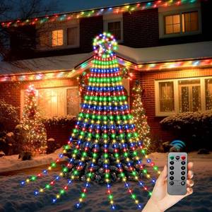lot 4106 image: Outdoor Christmas Decorations, 323LED Waterfall Lights 8 Modes Christmas Lights Outdoor, Waterproof Xmas Decorations for Yard, Garden, Wall, Indoor Xmas Tree Decor