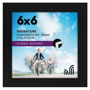 lot 4108 image: Americanflat 6x6 Picture Frame with Shatter-Resistant Glass - Signature Collection - Gallery Style Frames Made of Engineered Wood - Square Frame for