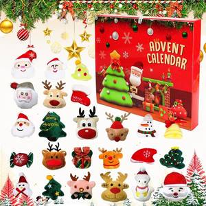 lot 4153 image: Christmas Advent Calendar, Christmas Gift 2025, Christmas Countdown Calendar Ornaments  24 Piece Set Plush Christmas Ornaments  Angel Santa Claus Snowman Reindeer Mini Christmas Tree Ornaments
