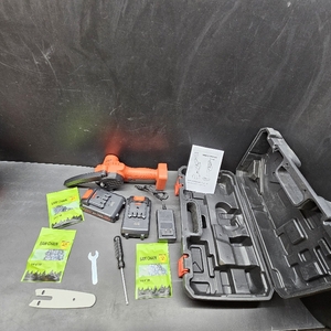 lot 4161 image: Mini Chainsaw Cordless 4-Inch Electric Power Chain Saws One-Hand Handheld Portable Chainsaws for Tree Branch Wood Cutting