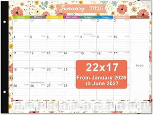 lot 4169 image: Desk Calendar 2026-2026 Desk Calendar Large 22x17, 18 Mouths From January 2026 to June 2027, 22 x 17 Desk Pad Calendar, Office Supplies Perfect for Organizing and Planning In Office, School or Home