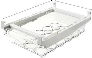 lot 4181 image: Egg Tray   Refrigerator Egg Organizer, Clear Plastic  Keep Eggs Secure & Visible in Your Fridge   Transparent Drawer-Style Storage Bin Saves Space, Protects Eggs, and Makes Kitchen Organization Easy