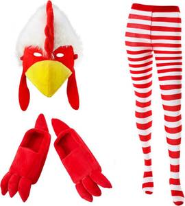 lot 4184 image: Liitrsh 3 Pcs Winter Chicken Costume Accessories Funny Chicken Mask Rooster Claw Shoes Socks for Adult Gift Carnival Cosplay
