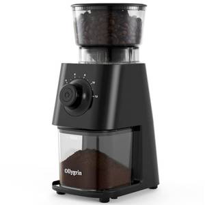 lot 8 image: Ollygrin Coffee Grinder Electric, Conical Burr Coffee Bean Grinder with 30 Grind Settings - Retail $55