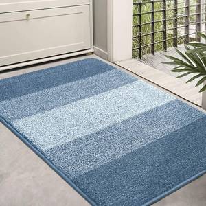 lot 11 image: Kitinjoy Indoor Outdoor Door Mat, 36x24 Non-Slip Absorbent Dirt Trapper, Low-Profile Washable Inside Entrance Front Floor Mat, Sturdy Soft Entry Doormats for Entryway, Light Blue - Retail $29