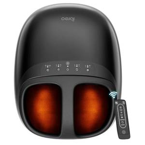 Shiatsu Foot Massager Machine with 3-Level Heat, Deep Kneading Therapy, Air Compression, Auto-off Timer, Remote Control, for Plantar Fasciitis, Neuropathy, Pain Relief, for Men Women Size up to 13 - Retail: $110