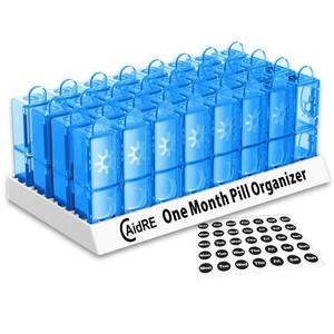 lot 17 image: CAidRE 31 Day Pill Organizer AMPM �� Monthly Pill Box for Medications, Vitamins & Supplements �� One Month 2 Times a Day Pill Case, 4 Week Daily Pill Organizer, Blue