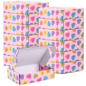 lot 34 image: FYSUIMU 24 Pack Valentines Day Shipping Boxes Mailing Box Conversation Heart Corrugated Cardboard Box Mailers for Packaging Gift Wrap Craft Small Business, 6 x 4 x 2 inch - Retail $22