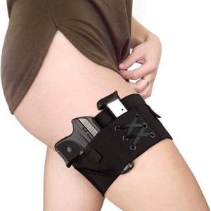 lot 45 image: Thigh Holster for Women,Adjustable Tactical Lady Leg Pistol Holster Concealed Carry Gun Holster Fit for PT-22. 22 CaliberTCP. 380, P238, RugerLCP &Similar Guns (Black) - Retail $12