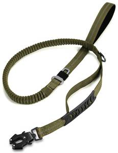 lot 51 image: TINMARDA Heavy Duty Dog Leash with 2 Padded Handles & Advanced Easy Metal Clip, 4-6FT Shock Absorbing No Pull Dog Leashes for Medium Large Dogs That Pull (Army Green) - Retail $16