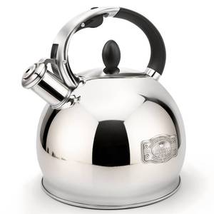 lot 67 image: LRYYBTI Whistling Tea Kettle for Stovetop, (2.64 Quart-Mirror�� Food Grade Stainless Steel Teapot of 5-layer base - Retail $30
