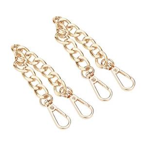 lot 92 image: PH PandaHall Purse Extender, 2 Pack 7.8 Inch Golden Aluminum Bag Flat Chain Strap with Alloy Swivel Clasps Handbag Chain Straps Metal Bag Strap Replacement Purse Clutches Handles - Retail $6