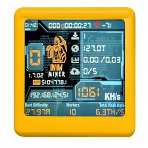 lot 97 image: NM-TV 154 - ESP32 TFT Bitcoin Solo Lottery Miner 1.54 inch Smart Gift Small TV Desktop Clock 1060 KHs Hashrate - Retail $22