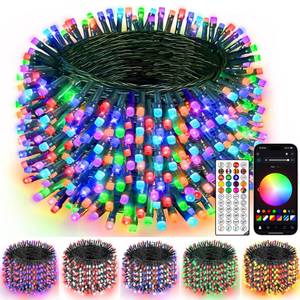 lot 115 image: Guhope Smart Color Changing Christmas Lights, 132FT 400 LED RGB Christmas String Lights with App & Remote Control, Waterproof Christmas Tree Lights for Outdoor Indoor Party Decor - Retail $40