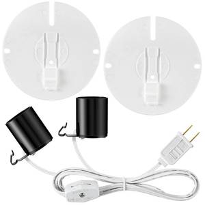 lot 117 image: Meonum 10 FT Blow Mold Light Cord with Dual E26E27 Sockets, Replacement Power Cord with Switch, Fuse & Plug for Christmas Village House Blow Molds, Holiday Decor & Salt Lamps - Retail $15