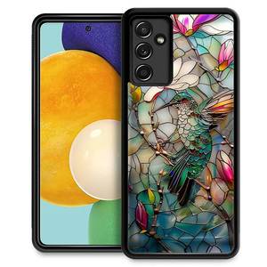 lot 125 image: Punmada Compatible with Samsung Galaxy A13 5G Mobile Case Creative Acrylic Back Panel Silicone Protection Grip Specially Designed for Samsung Galaxy A13 5G 3D Stained Flower Looking Hummingbird - Retail $17