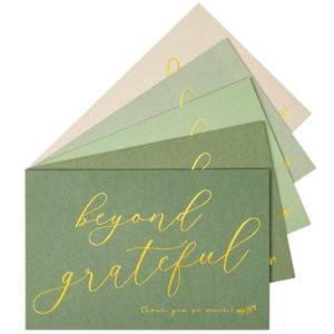 lot 126 image: Crisky Sage Green Beyond Grateful Thank You Cards With Envelopes & Stickers Simple, Chic, Elegant Greeting Cards Perfect for WeddingBusinessBirthdayGraduation. 4 x 6 inches 50 Pack - Retail $18