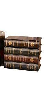 lot 170 image: MIATTCLD Decorative Vintage Book Box Wooden Antique Storage Box, 1 Pack Invisible Faux Books Fake Book Decorations for DIY Crafts Trinket Storage Home Bookshelf Cafe Hotel - Retail $26