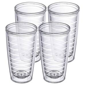lot 171 image: Homestead Choice 16oz Insulated Tumblers Plastic Keeps Drinks Cold & Hot, 4pack Double Walled Clear Insulated Drinking Glasses Cup, BPA-Free, Reusable, Camping, Travel, Kitchen, Party - Retail $22
