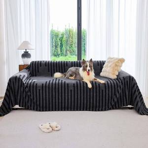 lot 177 image: Yajue Non Slip Couch Covers for 2 Cushion Couch Sofa, Pet Friendly Sofa Covers Washable, Heavy Duty Scratch Resistant Furniture Cover for Dogs Fits Love Seat, 91 x 118, Gray - Retail $60