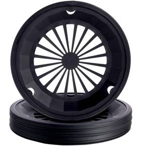 lot 179 image: Juvale Plastic Paper Plate Holders Reusable - Black, Medium (Fits 9-Inch), Pack of 20 - Support Rings with Snap-In Grooves, Stability for Picnic & Party - Retail $13