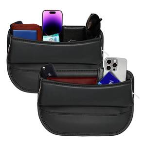lot 184 image: JHLGRE Car Seat Gap Filler 2 Pack, U-Shaped Leather Car Seat Gap Filler Organizer for Car SUV Truck, Automotive Accessories, Universal Car Seat Organizer for Phones, Glasses, Keys, Cards,Black
