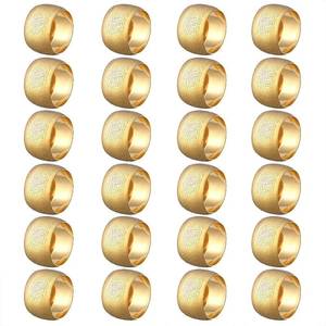 lot 185 image: Napkin Rings - Round Napkin Holder Rings for Dinning Table Parties Weddings Family Gather- Holiday Banquet Christmas Dinner Serviette Buckles Decor (24 Set Gold) - Retail $23
