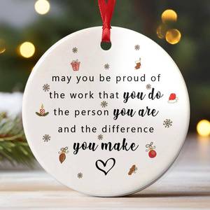 lot 212 image: Thank You Gifts for Women Men, May You Be Proud of The Difference You Make Ceramic Ornament - Appreciation, Retirement, Farewell Gifts, Birthday Christmas for Coworkers - Retail $7