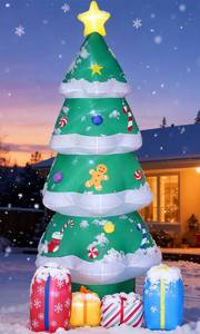 lot 214 image: 10FT Christmas Tree Inflatables, Inflatable Christmas Decorations, Blow Up Holiday Decor for Outdoor Yard, Lawn, Backyard, Home - Retail $28